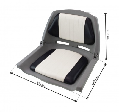 Кресло мягкое складное, обивка винил, цвет белый/синий